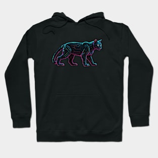 Cyberpunk cyborg cat neon Hoodie